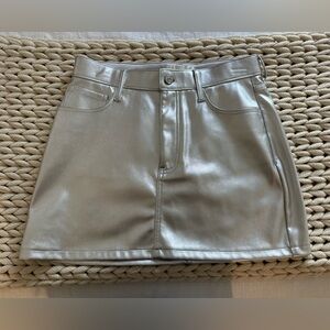 Abercrombie and Fitch silver leather mini skirt